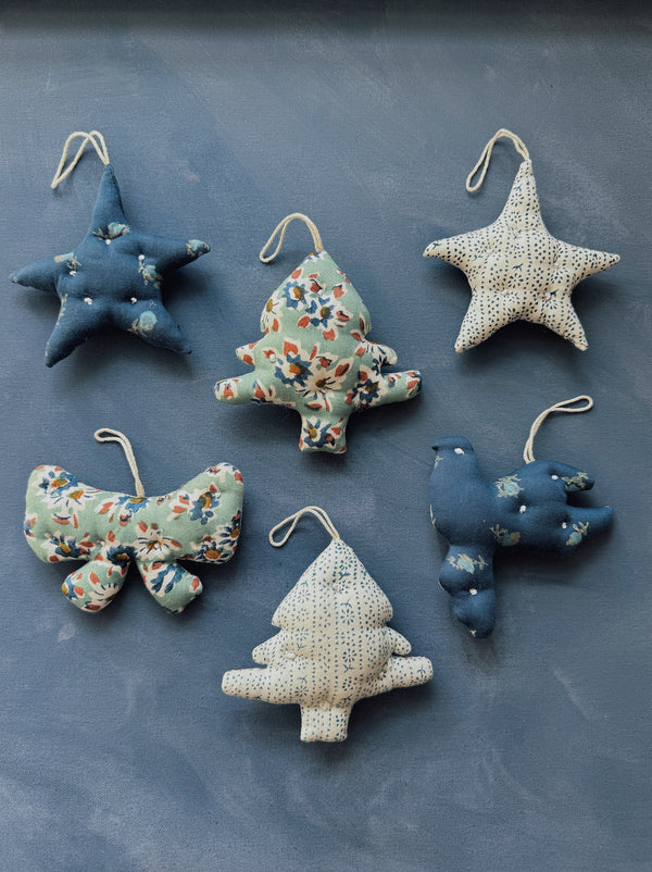 Star Ornament, Calico Stripe Lake