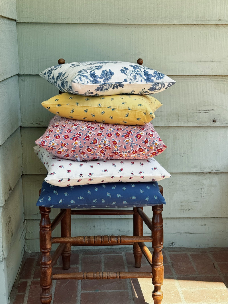 Throw Pillow, Ditsy Rose Lake