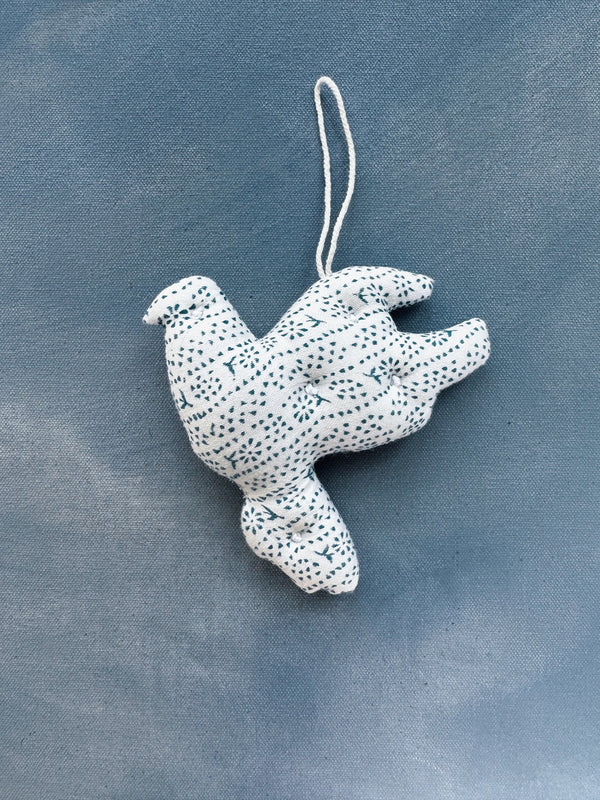 Peace Dove Ornament, Calico Stripe Lake