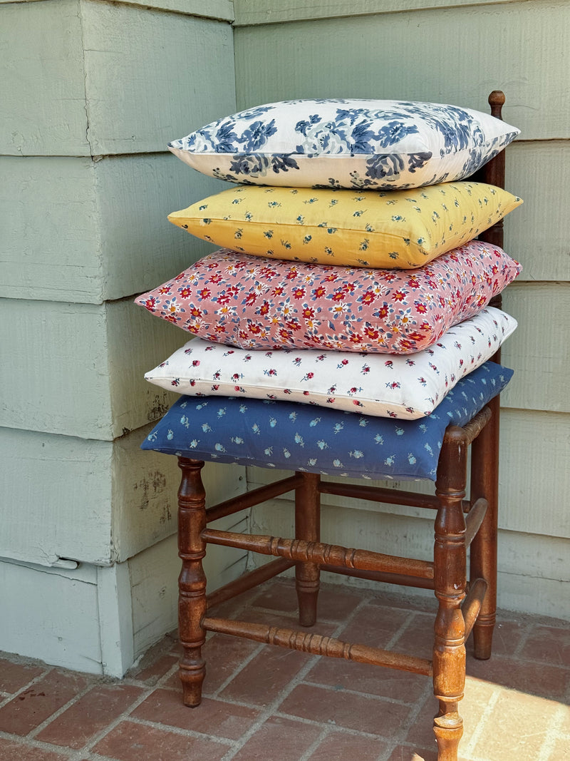 Throw Pillow, Ditsy Rose Straw
