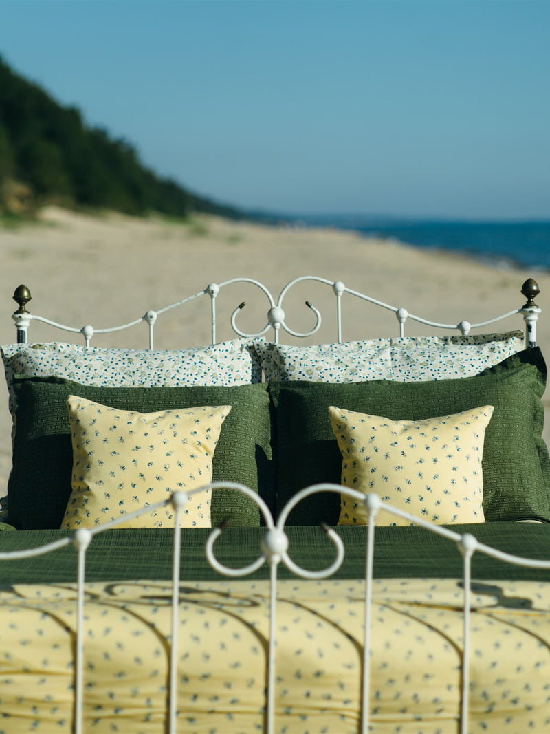 Throw Pillow, Ditsy Rose Straw
