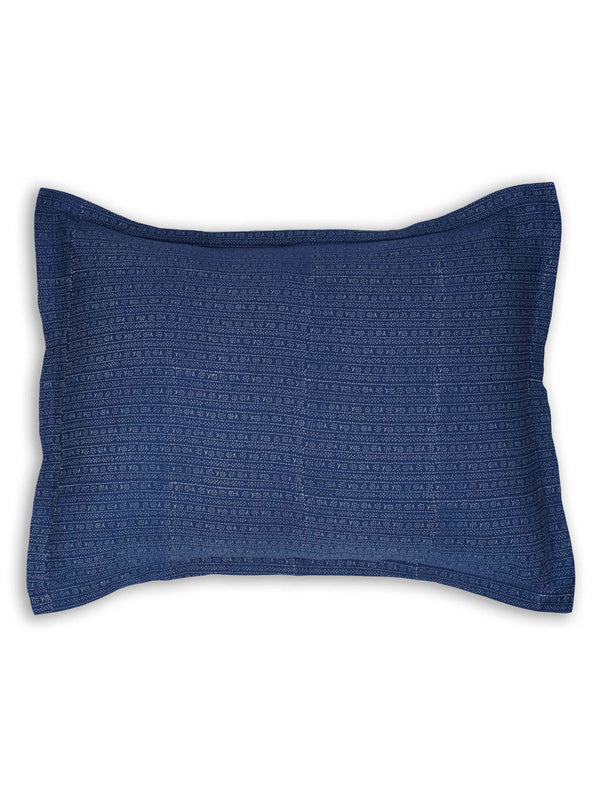 Set of 2 Pillow Case Shams, Calico Stripe Blue