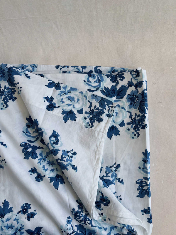 Flat Sheet in Blossom Market Blue