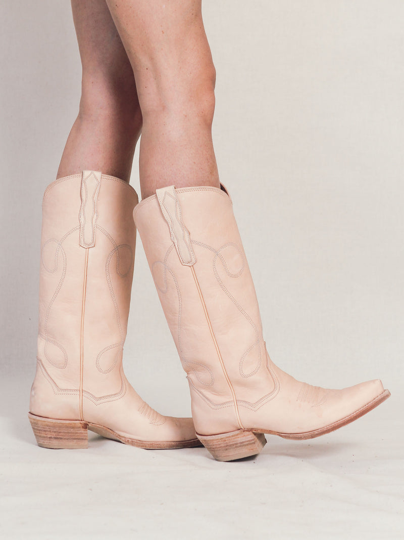 Cowboy Boots in Natural - Bliss And Mischief