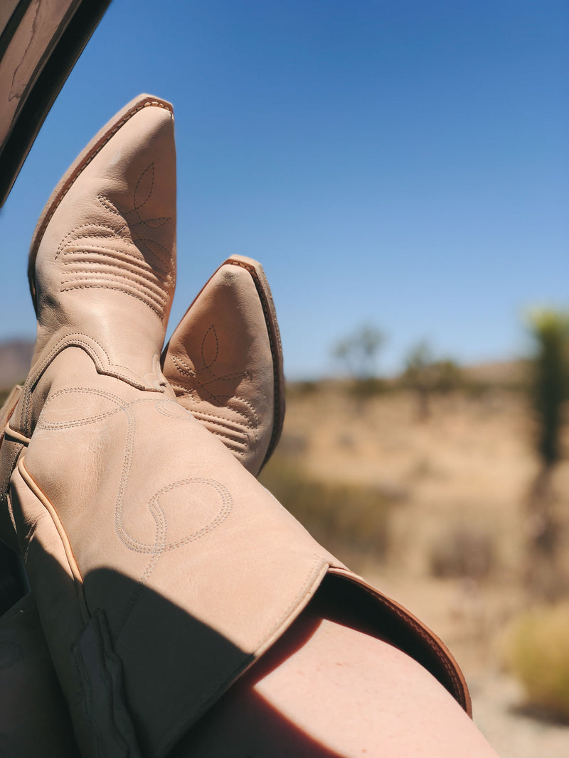 Cowboy Boots in Natural - Bliss And Mischief