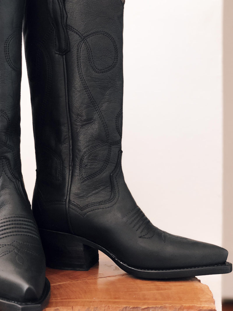 Cowboy Boots in Black - Bliss And Mischief