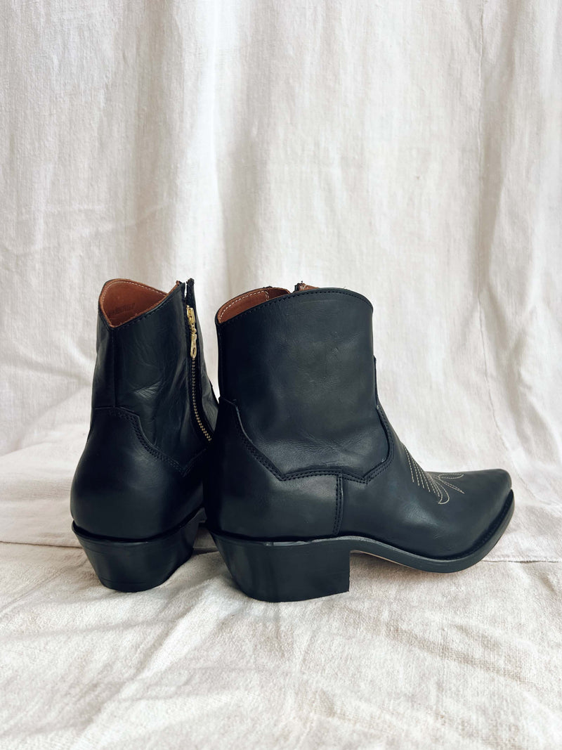 Bliss And Mischief-Short Cowboy Boot in Black