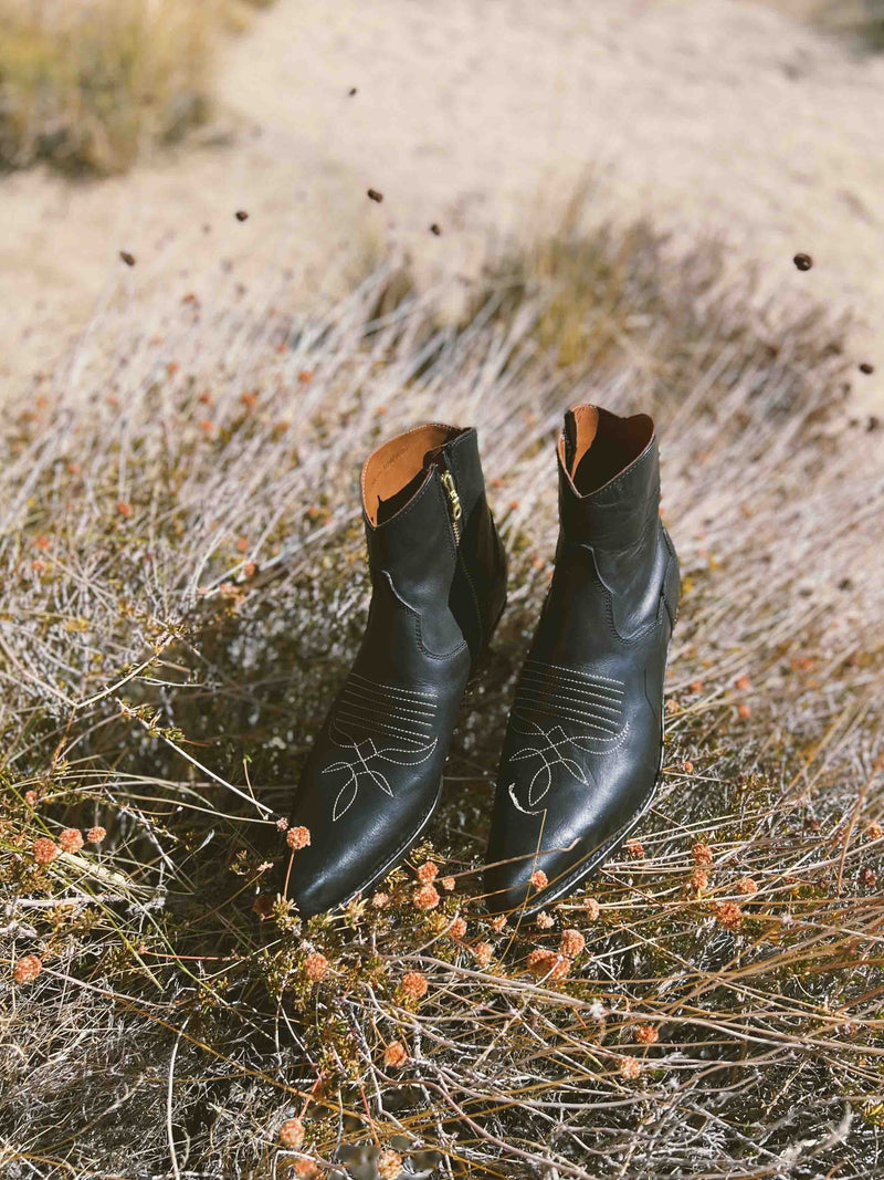 Bliss And Mischief-Short Cowboy Boot in Black