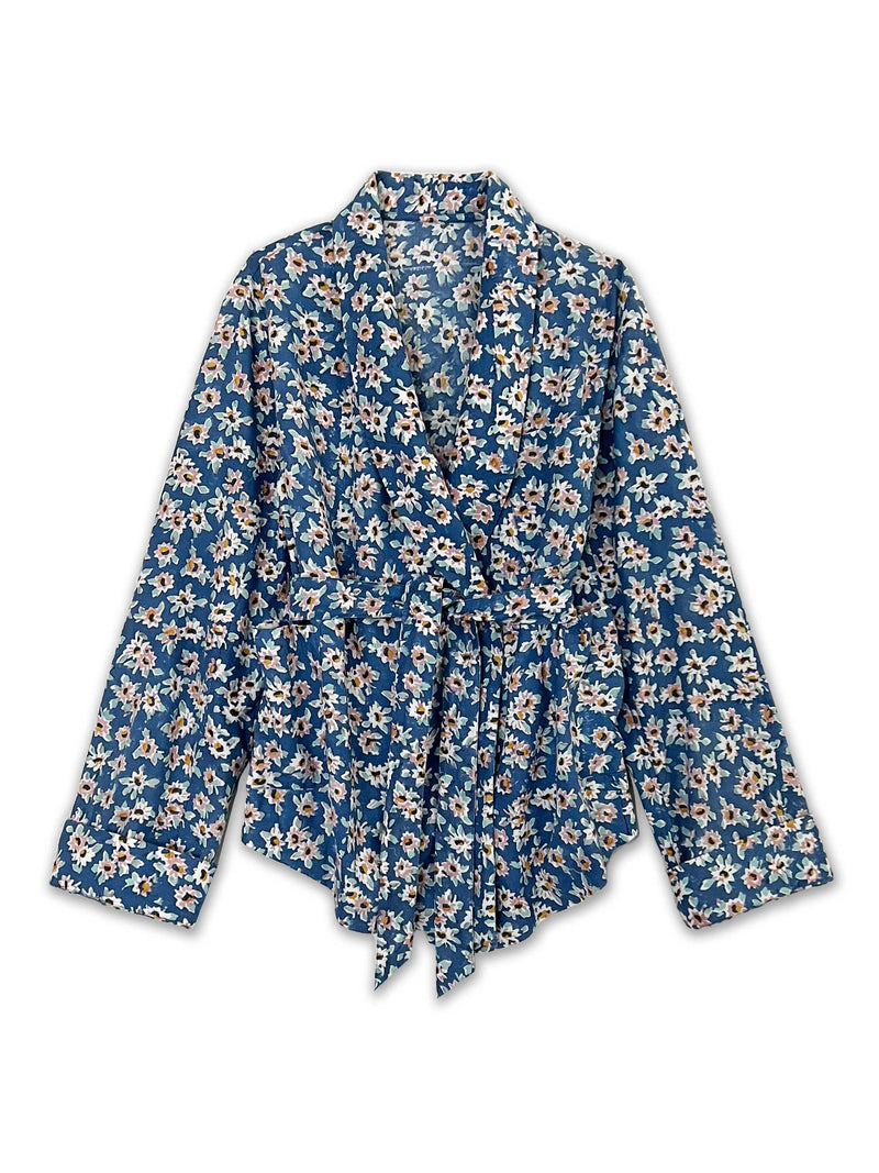 Louise Wrap Robe Shirt, Riviera