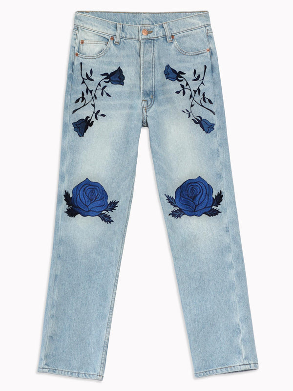 Conjure Flower Embroidered Denim - Bliss And Mischief